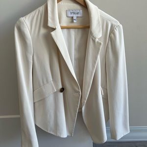 Derek Lam 10 Crosby Cropped Cream Blazer, Size 8
